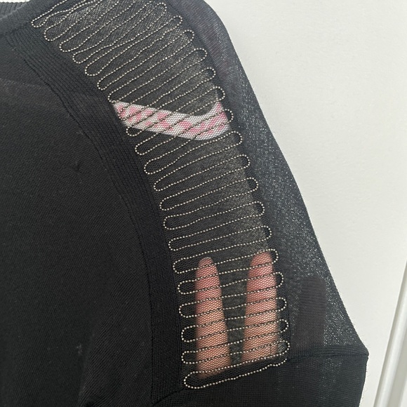 Maje extra fine wool top with lace detail - Picture 3 of 9